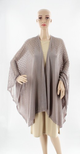 New Women's Apt. 9® Pointelle Knit Ruana Gray Color $50 Tags Nwt #R85 - Picture 1 of 2