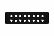 3 Space Rack Panel with 16 D-series punch out hole fits ATA Rack Road Cases
