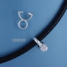 2 Solid Sterling Silver Round Loop Pendant Pinch Bail Connectors 10mm 33471