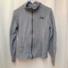 THE NORTH FACE Full Zip Up Gray Sweatshirt Women's Size Medium GUC pockets