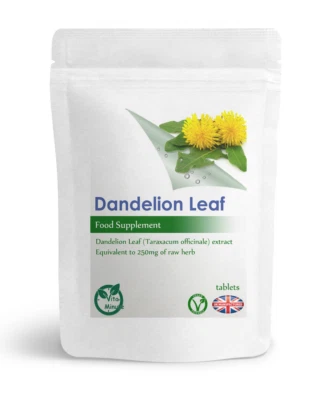 VITAMINUTE Dandelion Extract 250mg (30/60/90/120/180 Tablets) Blood, Detox, Diuretic UK (V)