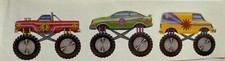 MONSTER-TRUCK Stickers 3pc Car  Van  Big Tires  Raised  Automobiles  Driving  Shows  