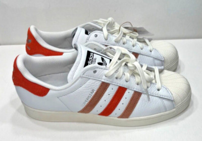 ADIDAS ORIGINALS SUPERSTAR Men Size 10.5 Crystal White/Preloved Red/Clay Strata