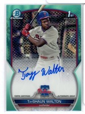 2023 Bowman Chrome TAYSHAUN WALTON 1st Aqua Lava Refractor Auto RC #d/199