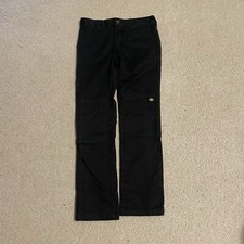 Dickies Flex Black Skinny Fit Straight Leg Easy Care QP801 Boy's Twill Pant