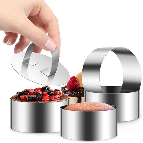 Stainless Steel Round Cake Mold - Diy Cake Mousse & Decorating Tool with Pusher