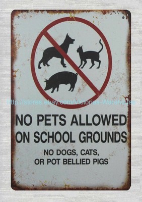 Country Decor No Pest Allowed On School Grounds Metal Tin Sign Ebay