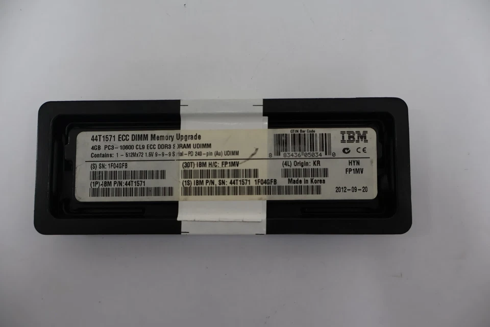 Hynix 44T1571 4GB DDR3 PC3-10600 ECC UDIMM CL9 Server Memory Module - Image 3 of 3