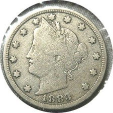 elf Liberty  Five Cents 1883 No Cents  one year type   C73