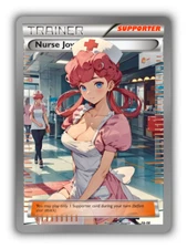 Nurse Joy Trading Card - Sexy Adult Anime Waifu Custom Made Trainer | PARODY