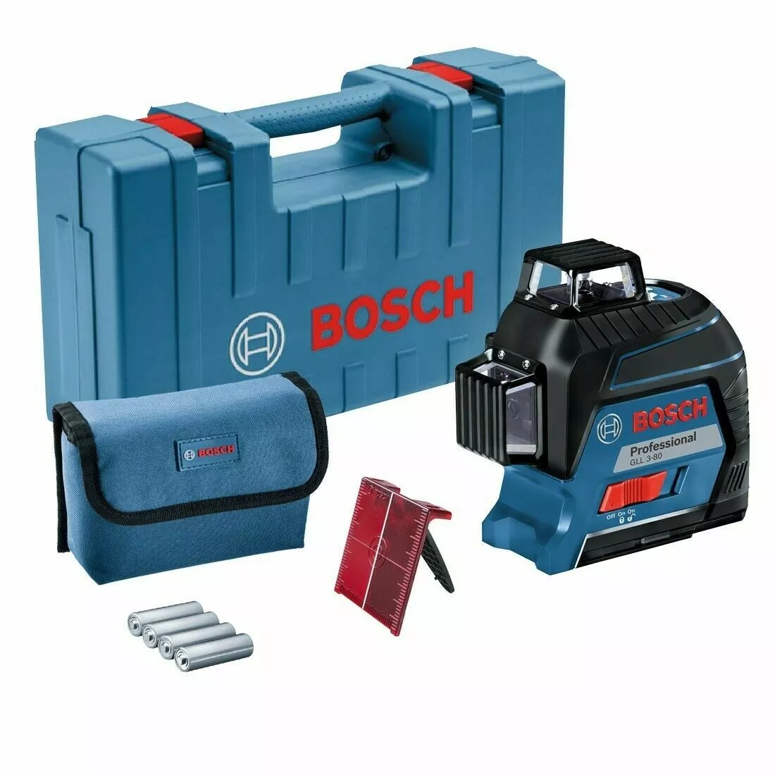 Laser Bosch Professional GLL 3-80 P (0 601 063 30A) + LR 2 (0 601 069 100)  + support BM 1 (0 601 015 A01) L-BOXX (1 600 A00 1RR)