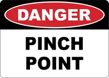 OSHA DANGER: PINCH POINT| Laminated Vinyl Decal Sticker Label