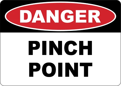 LEETPRINTS OSHA DANGER: PINCH POINT| Laminated Vinyl Decal Sticker Label