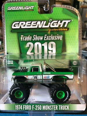 1/64 GREENLIGHT 1974 FORD MONSTER TRUCK 2019 TRADE SHOW EXCLUSIVE GREEN & WHITE