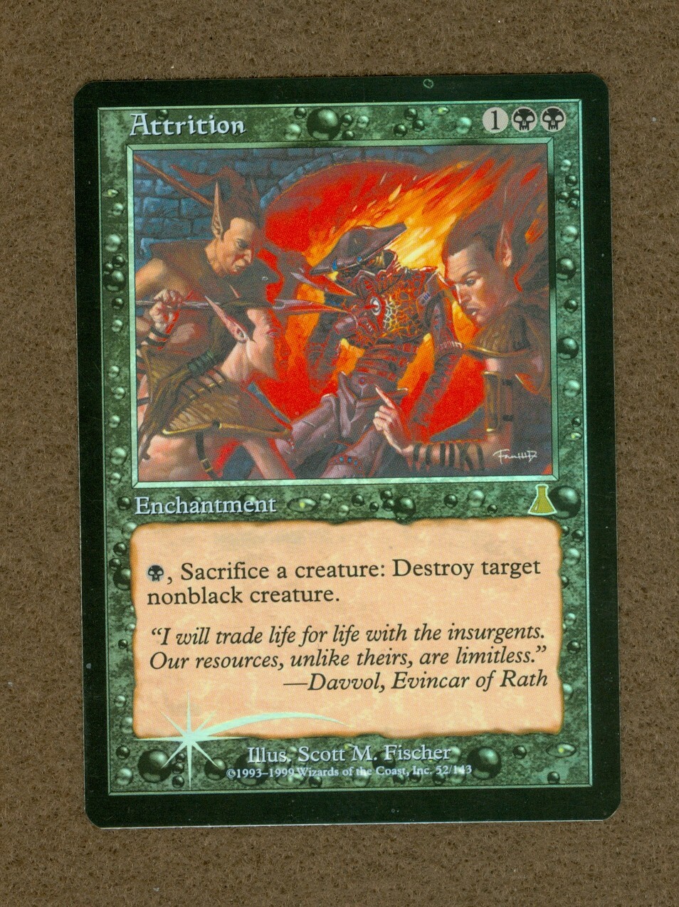 ATTRITION  Foil  Rare   1999 Urza's Destiny  MTG  NM  unplayed