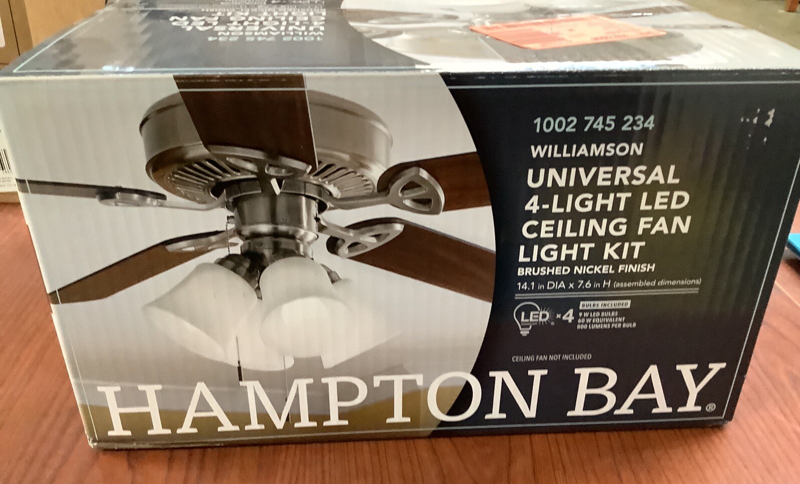 NEW SEALED Hampton Bay Williamson LED Universal Ceiling Fan Light Kit