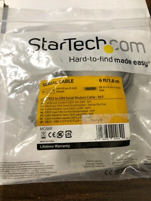 StarTech.com 6 ft DB25 to DB9 Serial Modem Cable - M/F - Serial cable - DB-9 (F)