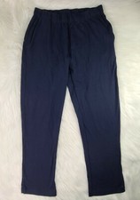 Lands End Blue S 6-8 Pants Sport Knit Straight Leg Stretch