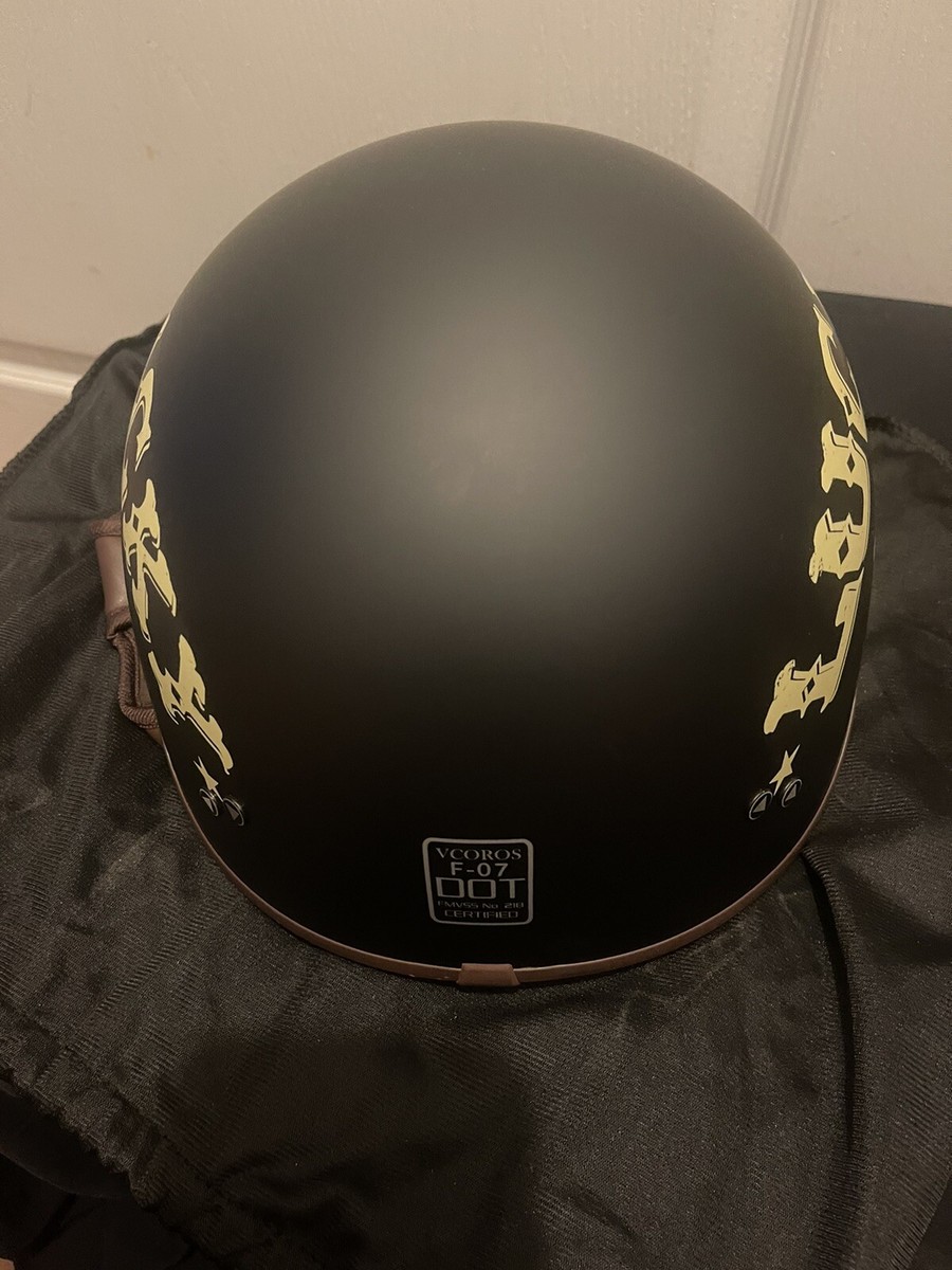 VCOROS F-07 Fiberglass Shell Motorcycle Helmet DOT - Size S