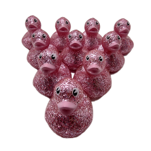 10 Glitter Pink Ducks 2" Rubber Ducks eBay