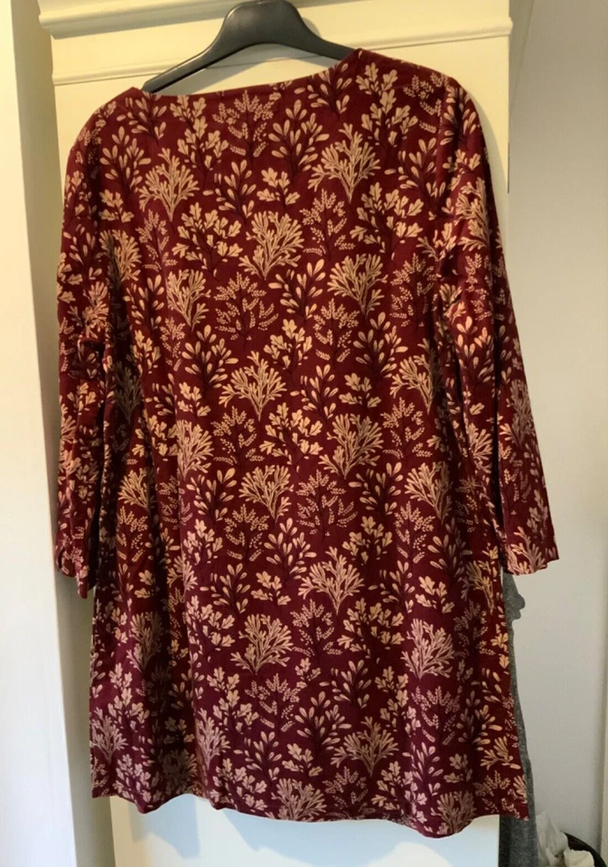NEW WITH TAGS SEASALT CORD DRESS SIZE 12 SEAWEED DULSE BISQUE WINE - Image 2 of 3