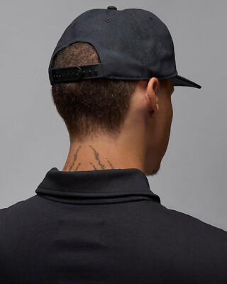 Jordan Pro Nike Air Unstructured Flat Bill M/L Snapback Hat Black