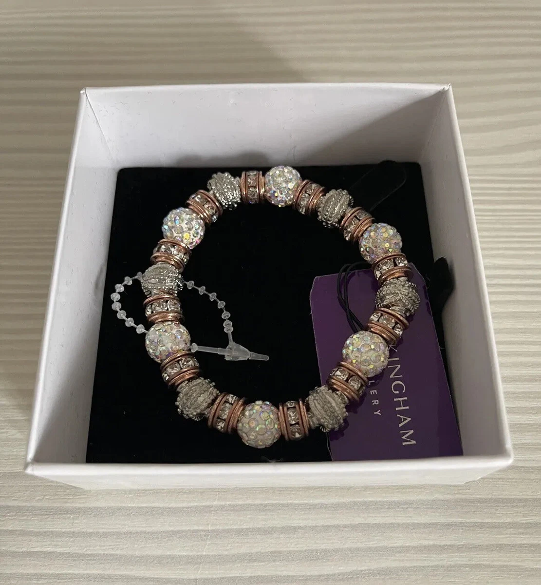 Buckingham Silver And Rose Gold Costume Jewellery Bracelet With Box