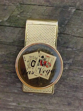 LAS VEGAS GAMBLERS MONEY CLIP GOLD CHROME HI-QUALITY 1 EYED JACK ACE UNIQUE ORIG