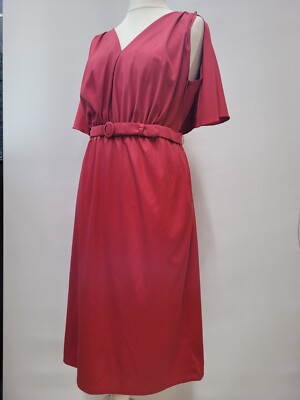 Berkertex wunderschönes Vintage 80er Jahre rosa romantisches Abend Party Tee Kleid UK16  