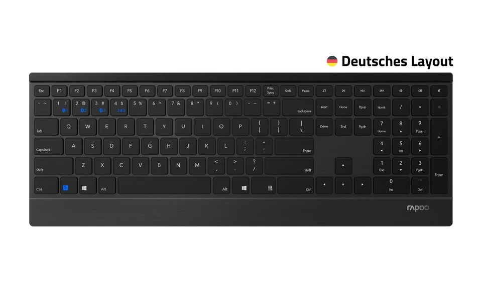 E9500M kabellose Tastatur wireless Keyboard flaches Aluminium Design 12 Monat... - Bild 2 von 3
