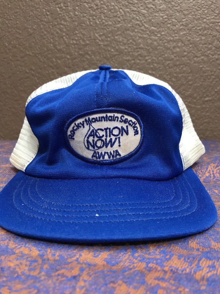 Gorra de béisbol Trucker Hat Mountain Section Now AWWA malla azul SnapBack