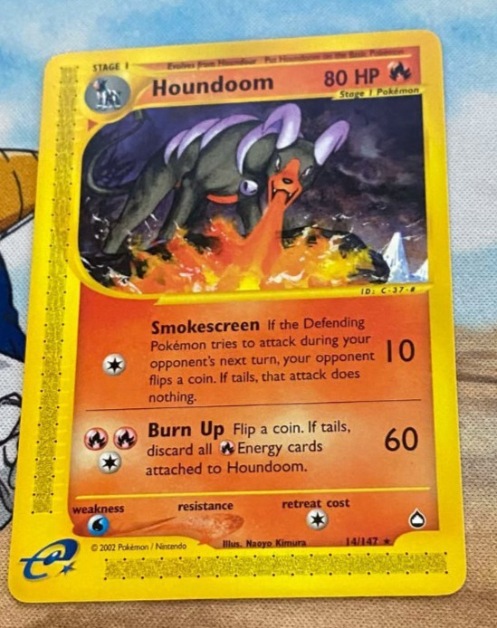 Houndoom Aquapolis 14/147 Rare Pokemon Card WOTC Near Mint