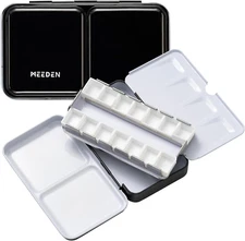 Empty Watercolor Paint Palette: Travel Water Color Palette Tin with 12 Half Pans