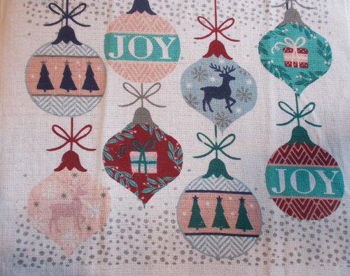 MAROON Yarn Crochet Top CHRISTMAS ORNAMENTS REINDEER JOY Print Kitchen Towel - Picture 2 of 3