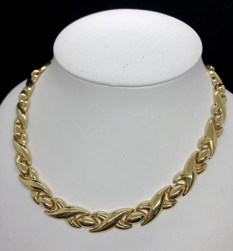 Wreath Thick Heavy Chain XO Necklace 