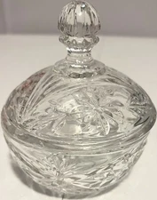 Anchor Hocking Crystal Clear Mid Century Covered Candy Dish 