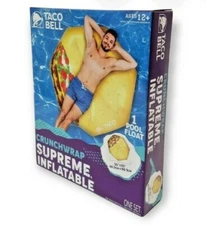 Pool Float Taco Bell Crunch Wrap Supreme Inflatable 35" Ride Toy Limited Edition