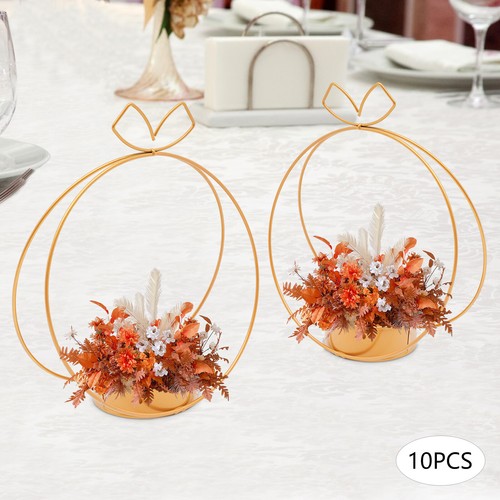 Elegant Wedding Centerpieces Party Decor 10Pcs Metal Geometric Gold Centerpiece