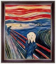 Ölbild, der Schrei, Edvard Munch, Ölgemälde HANDGEMALT, Gemälde 50x60cm