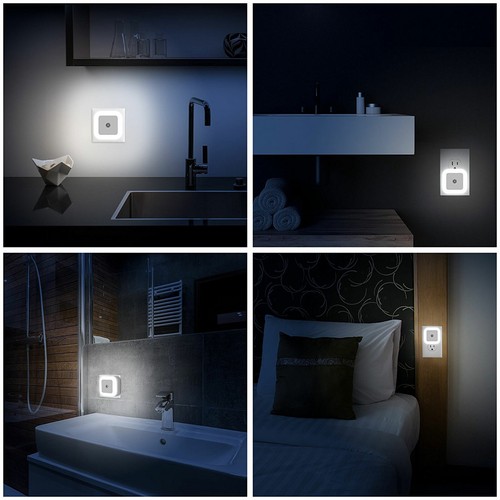 US Plug-in LED Nachtlichter Lampe Dämmerung zu Sonnenaufgang Sensor Flur Küche Badezimmer - Bild 9 von 12