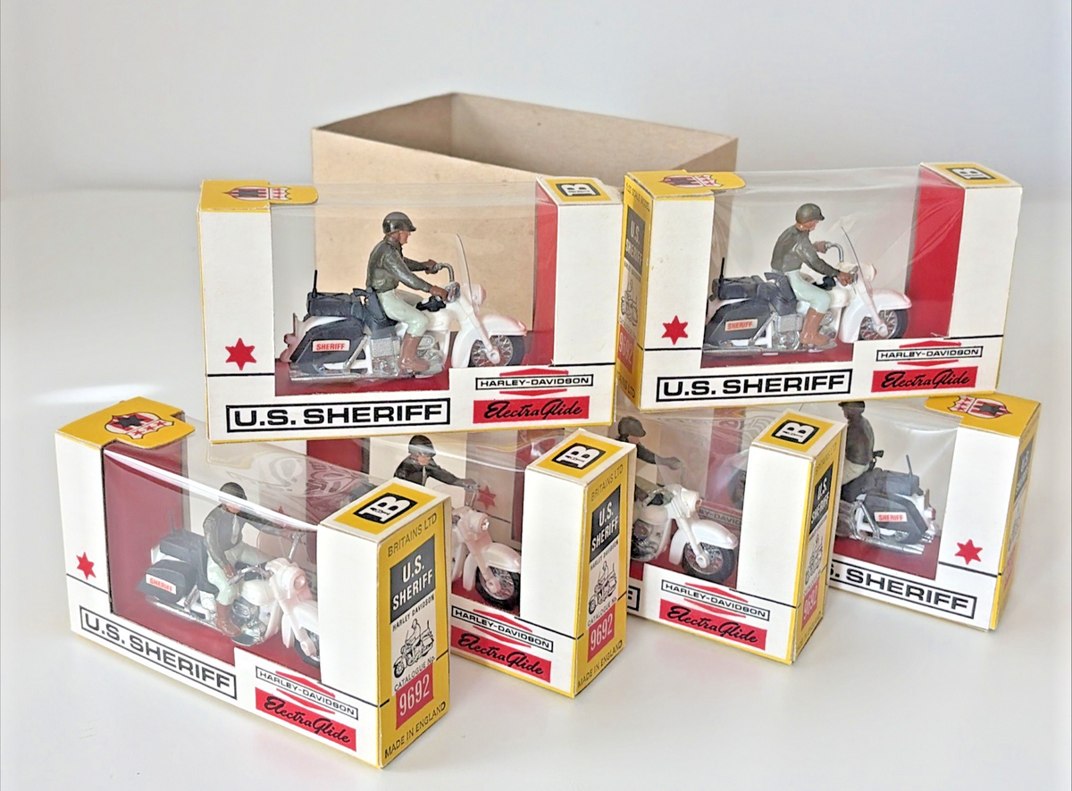 オートバイ・バイク BRITAINS LTD U.S SHERIFF Britains US Sheriff Motorcycle Lot. Original Factory Parking