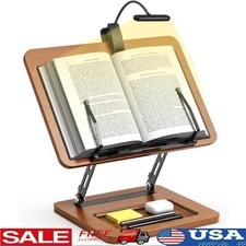 Adjustable Height Tablet Holder W/ Touch-Sensitive Reading Light Storage Tray