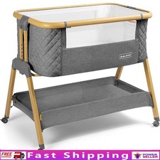 3-in-1 Baby Bassinet Bedside Sleeper Portable Crib Adjustable Height Safe Travel