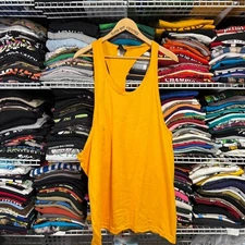 Golds gym blank yellow stringer tank top made in use like new XL