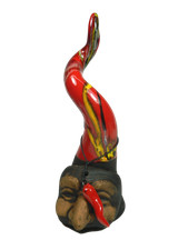 1Pz Corno Napoletano Rosso Cm 20h Portafortuna Artigianale Idea Regalo