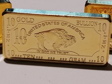 USA American Buffalo 100 Mills 999 Fine Gold Plated Bar 10g