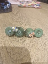 Green Dragonfly Button Hairclip Handmade