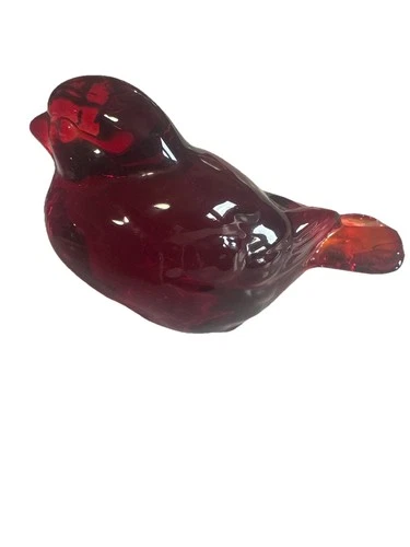 Vintage Fenton Rare Beautiful Ruby Red Glass Bird Figurine Marked