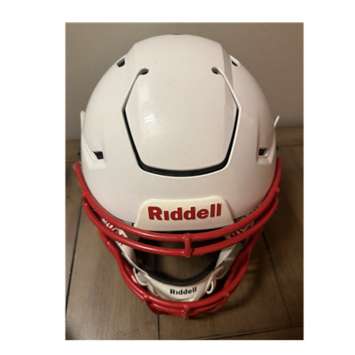 Riddell SpeedFlex Full Face Football Helmet White Red with Face Mask Chin Strap