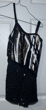 Costume Gallery Youth Girl  s Asymmetrical Sequin Shorts Dance Outfit Size Large